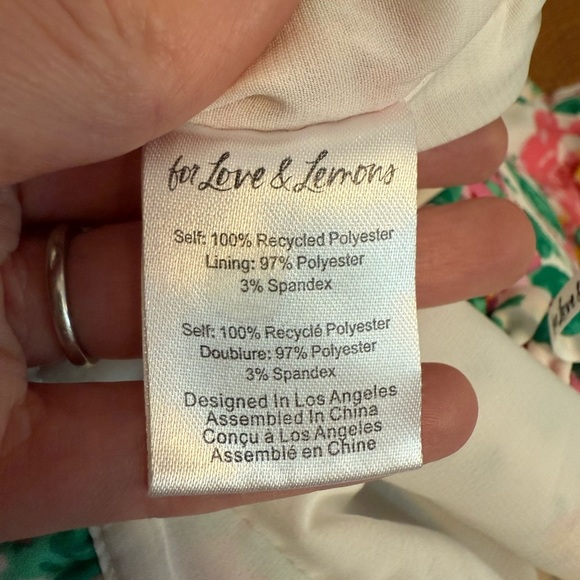 For Love & Lemons Becca Mini Skirt in Ivory With Pink Flowers size Medium - Picture 9 of 11